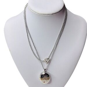 ED HARDY Geisha Silver-Tone Locket-Style Pendant Necklace